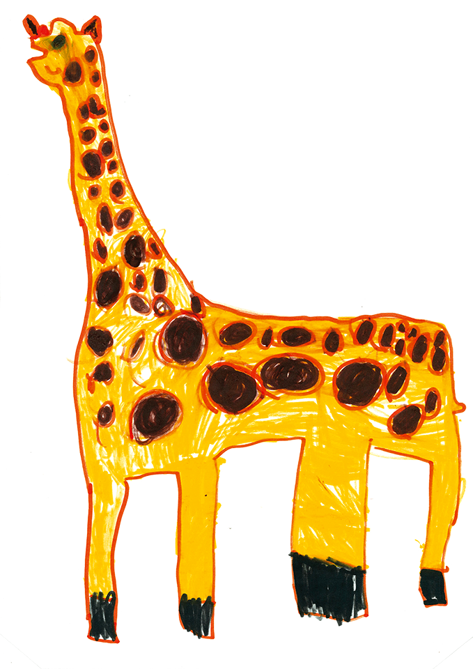 disegno a matita di una giraffa